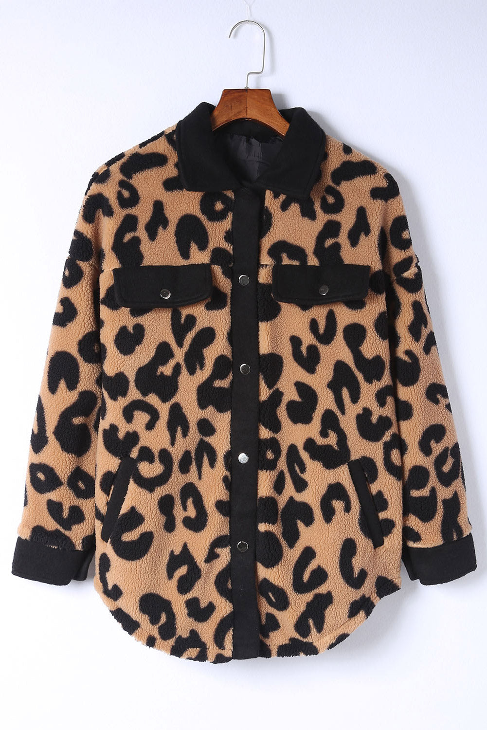 Leopard Button Up Long Sleeve Shacket