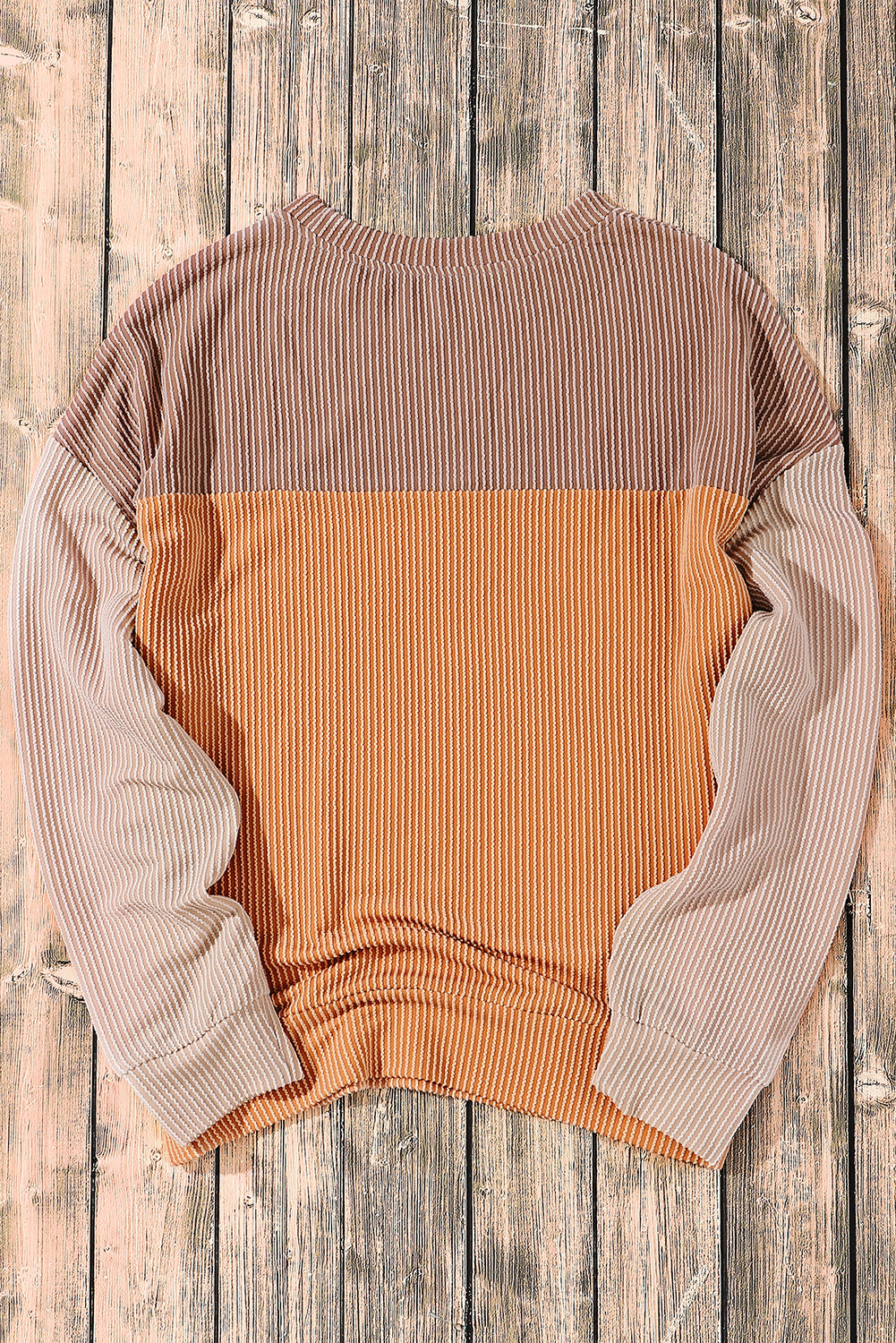 Khaki Color Block Long Sleeve