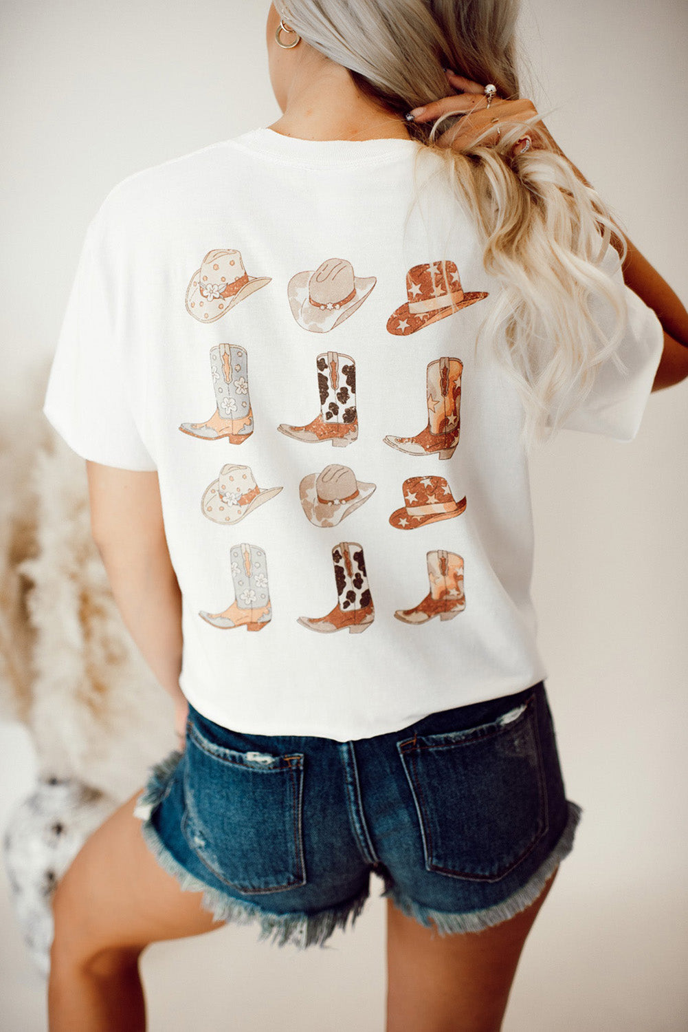 White Double-Side Lets Go Girls Graphic Tee