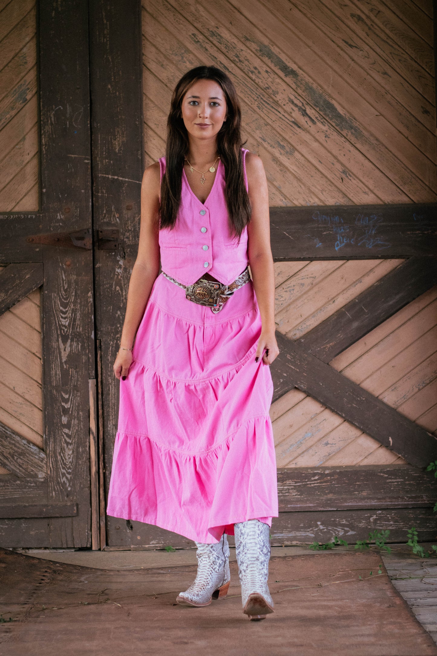 Pretty in Pink Denim Skirt