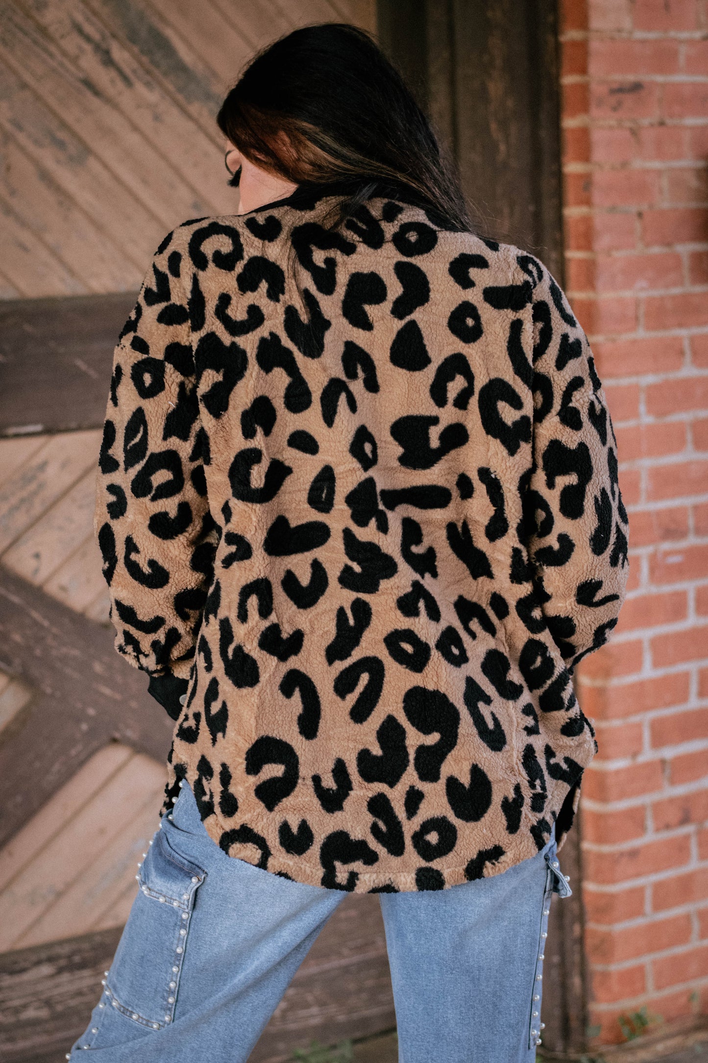 Leopard Button Up Long Sleeve Shacket