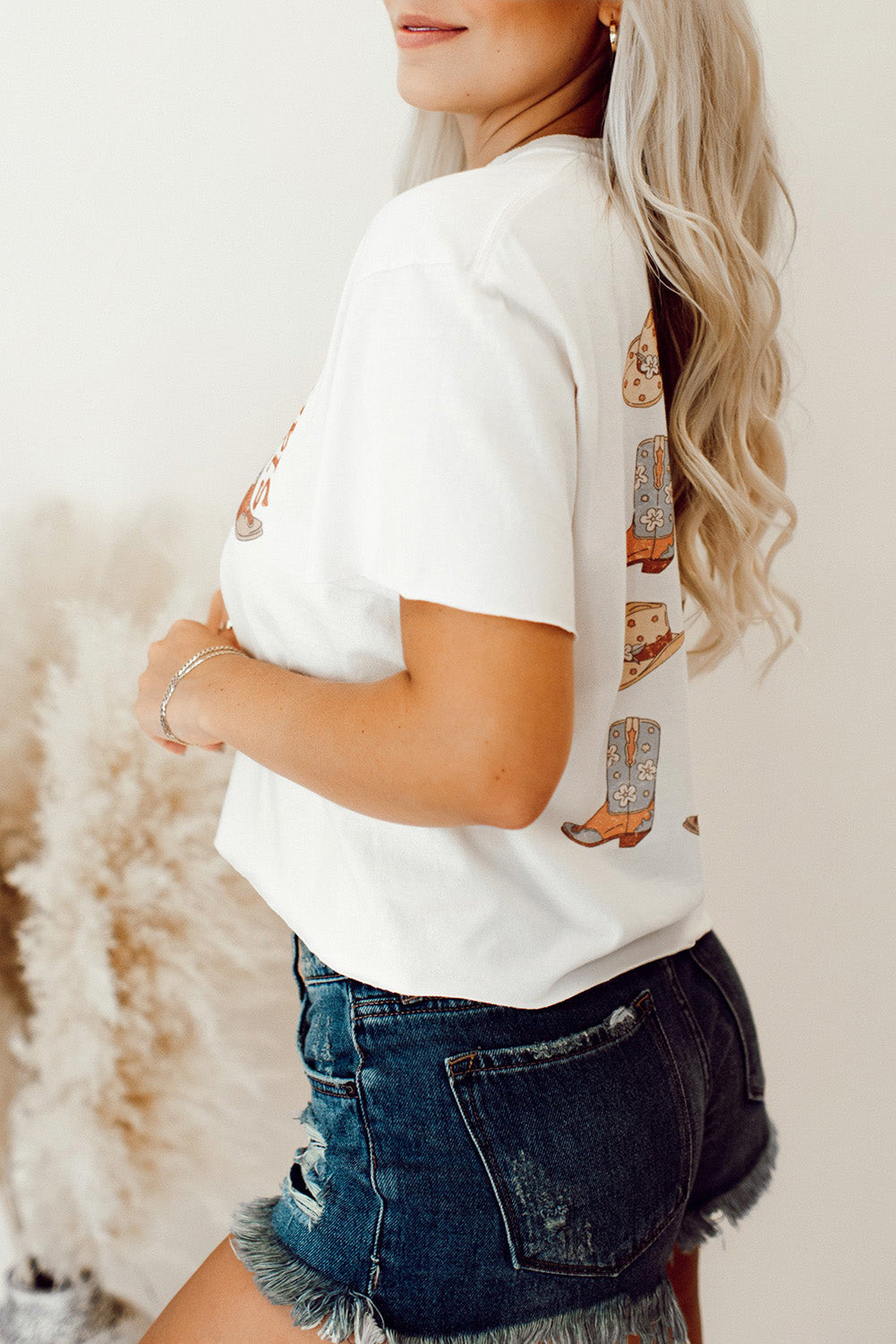 White Double-Side Lets Go Girls Graphic Tee